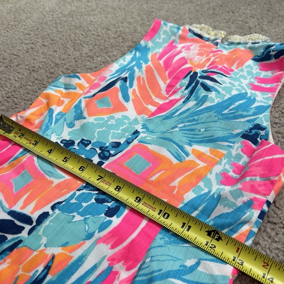 LILLY PULITZER ALEXA SHIFT SLEEVELESS DRESS, Front Zipper MULTI COLORED Size 00 - Picture 5 of 12